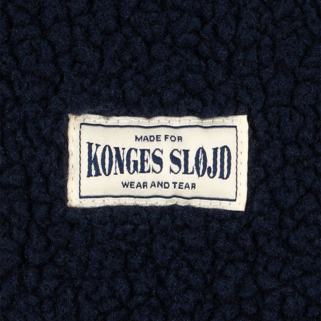 Veste en molleton polaire uni bleu marine foncé avec col montant et zip intégral pour enfant, saison de transition