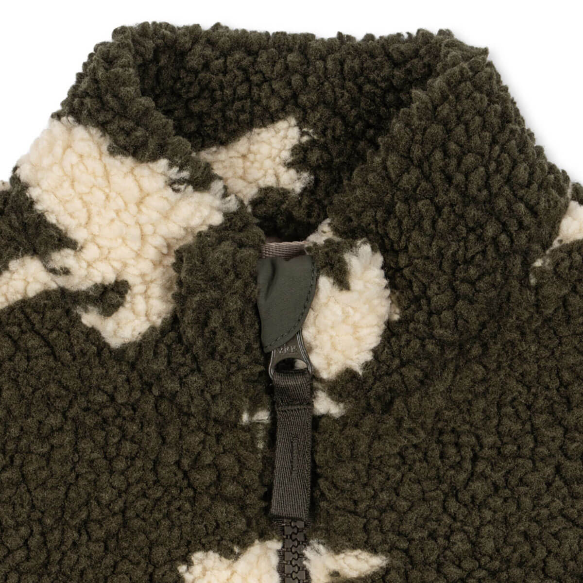Veste polaire "Pile" avec silhouette dinosaure sarcelle, col montant et poignets élastiqués pour enfant, idéale pour la mi-saison