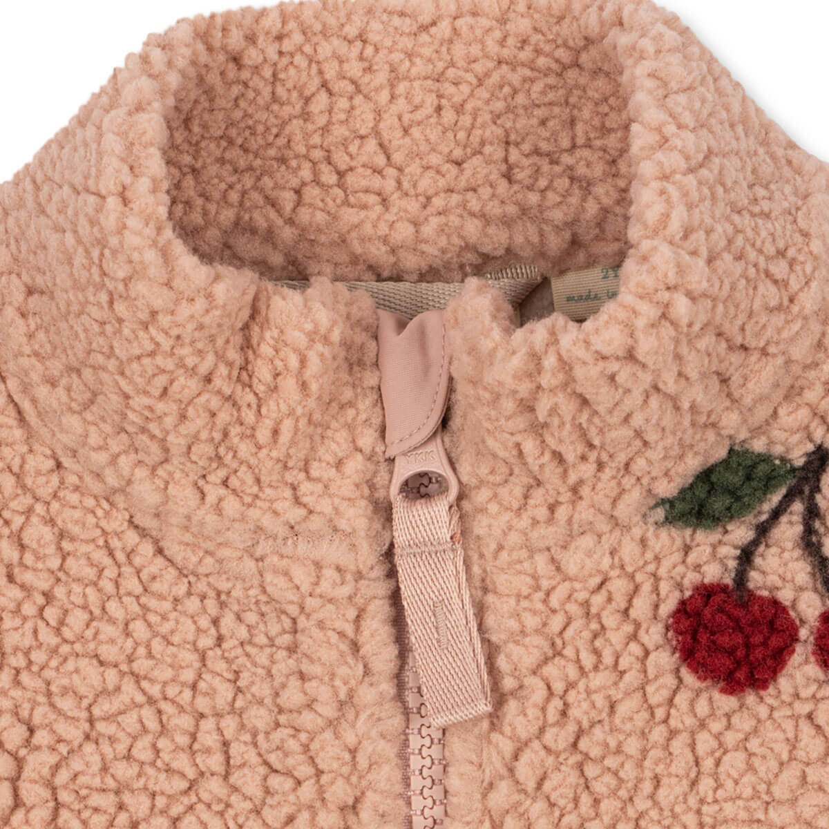 Veste polaire rose fleurie à col montant et fermeture éclair intégrale pour enfant, idéale mi-saison