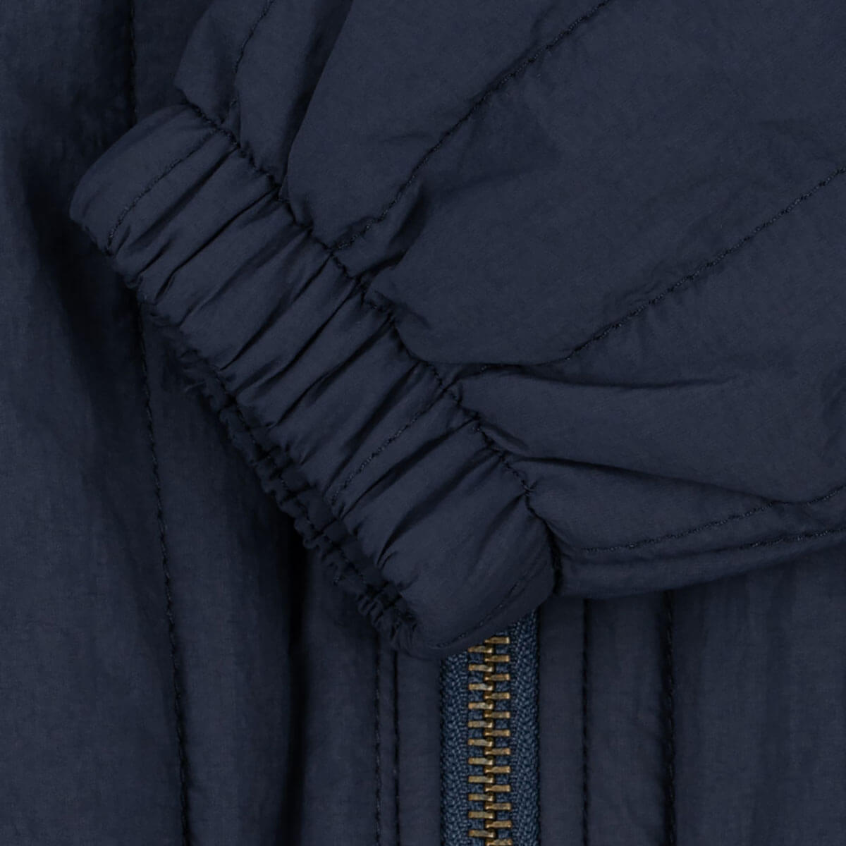 Blouson bomber enfant en nylon bleu marine imprimé tigre avec rembourrage en polyester et fermeture éclair