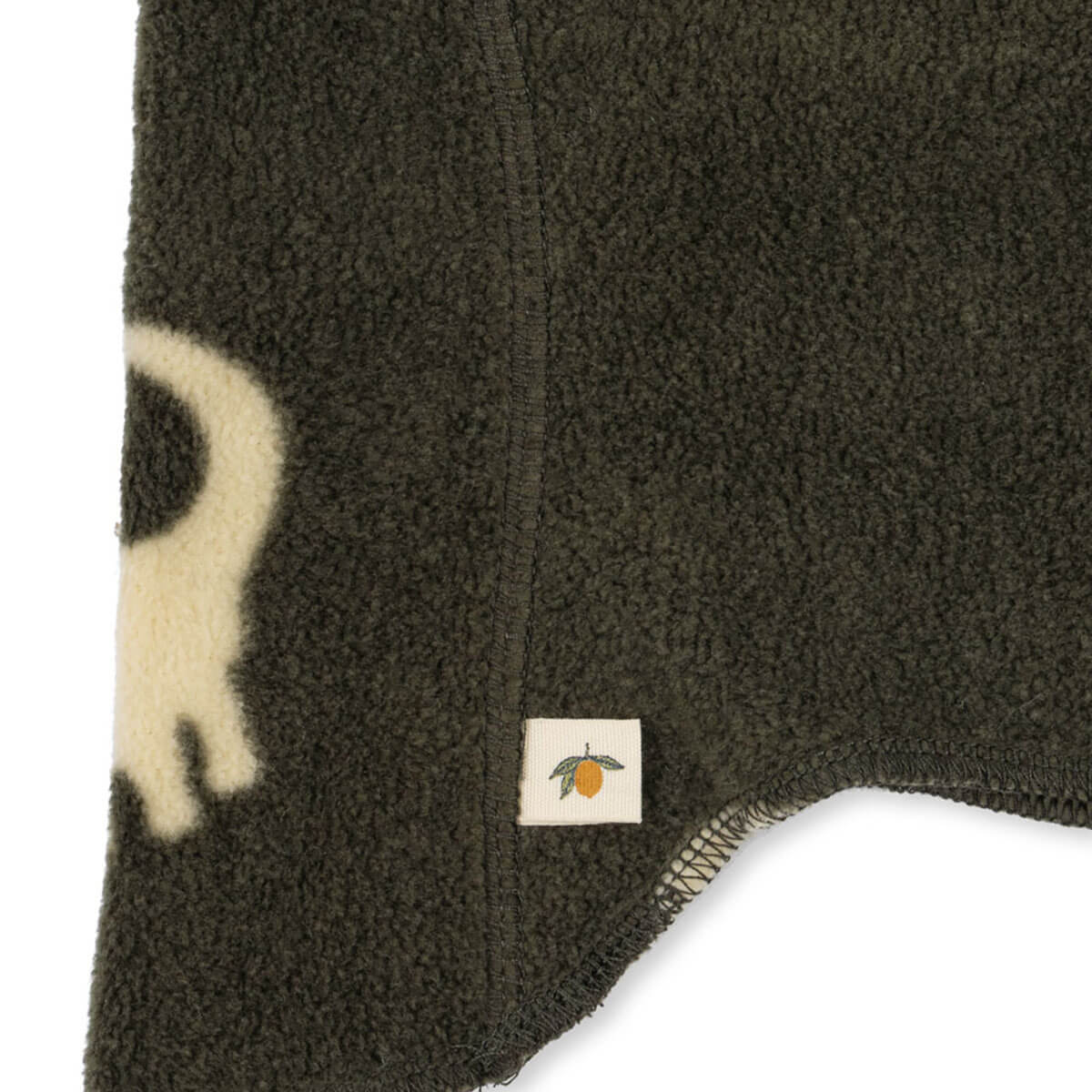 Passe-montagne en polaire de polyester recyclé Silhouette dinosaure sarcelle, coupe ajustée pour les jours froids des enfants