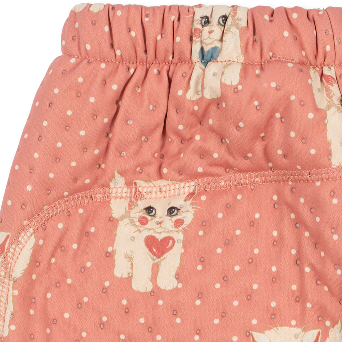 Pantalon thermo doublé polaire recyclée à imprimé chat Rose avec taille élastique pour enfants en crèche et à l'école