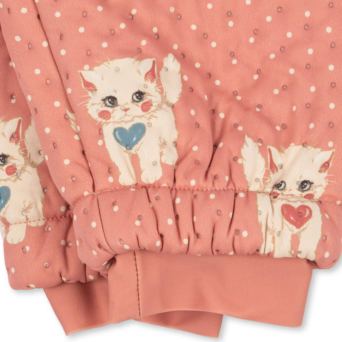 Pantalon thermo doublé polaire recyclée à imprimé chat Rose avec taille élastique pour enfants en crèche et à l'école