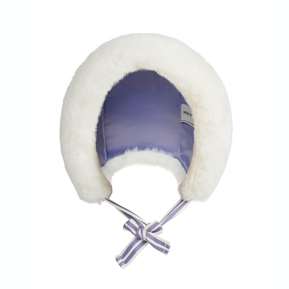 Chapeau Pliable en Fausse Fourrure Écru avec Attache Menton et Doublure Polaire pour Aventures Hivernales des Enfants