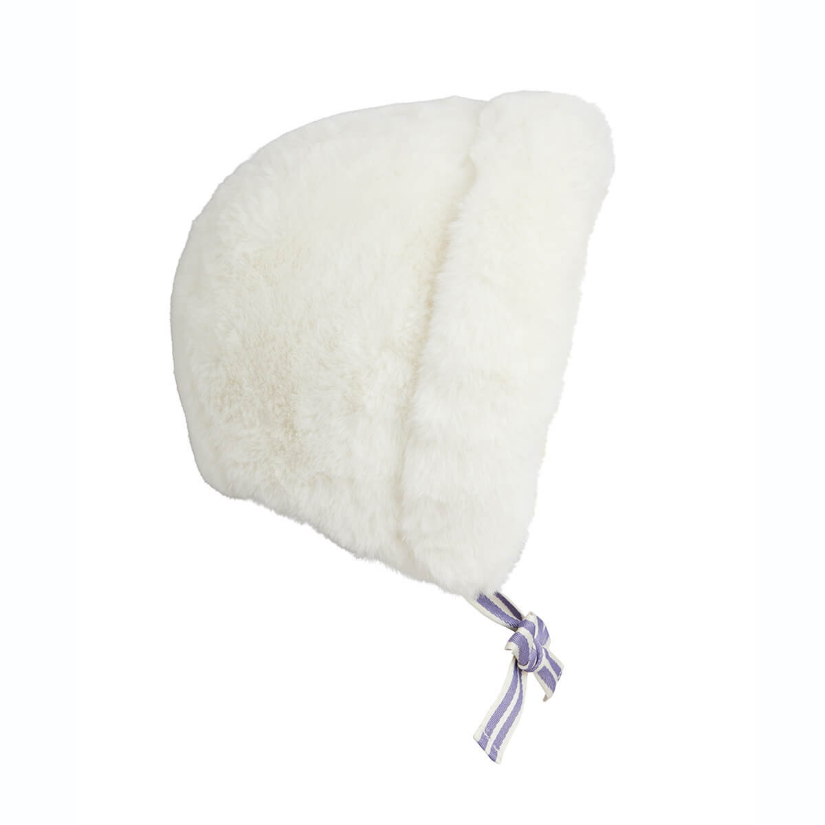 Chapeau Pliable en Fausse Fourrure Écru avec Attache Menton et Doublure Polaire pour Aventures Hivernales des Enfants