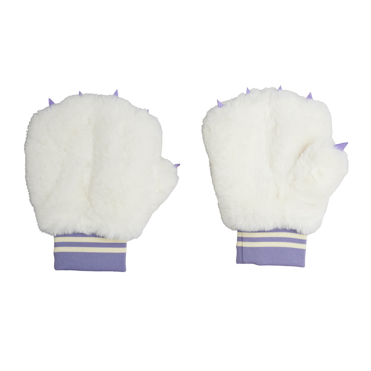 Mitaines en fausse fourrure avec appliqués et poignets côtelés pour enfants par temps froid