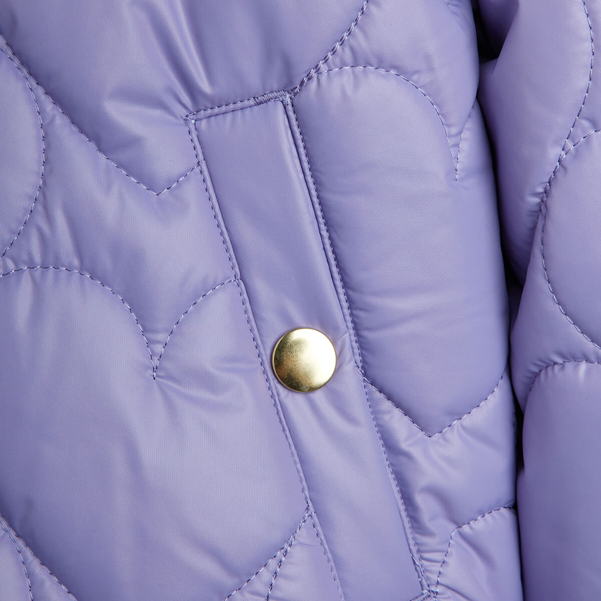 Doudoune matelassée en polyester recyclé à imprimé cœur violet avec capuche amovible pour enfant - Hiver