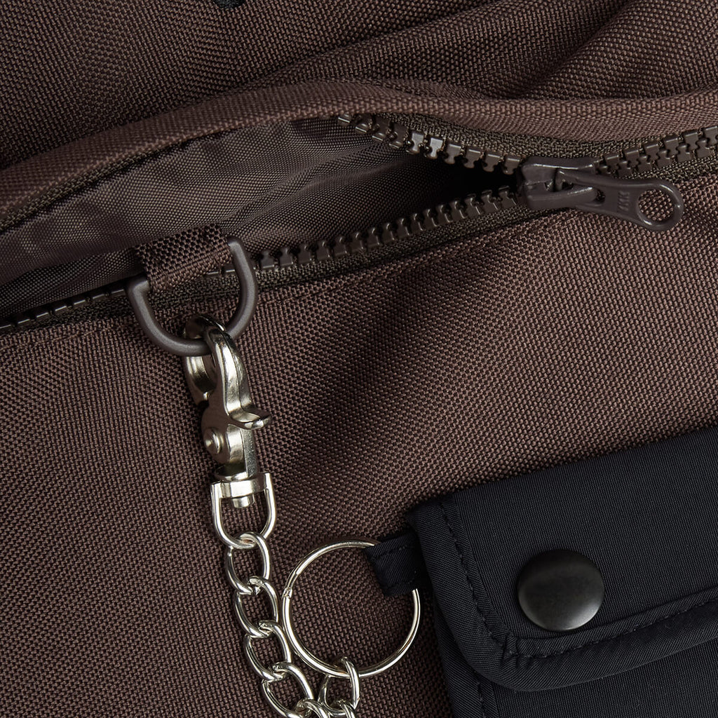 Sac à dos enfant marron en polyester recyclé brodé Panthère avec mini-sac amovible pour l'école