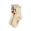 Chaussettes Enfant en Coton Biologique Blanc Cassé à Oreilles 3D avec Bords-Côtes, Confortables pour le Quotidien