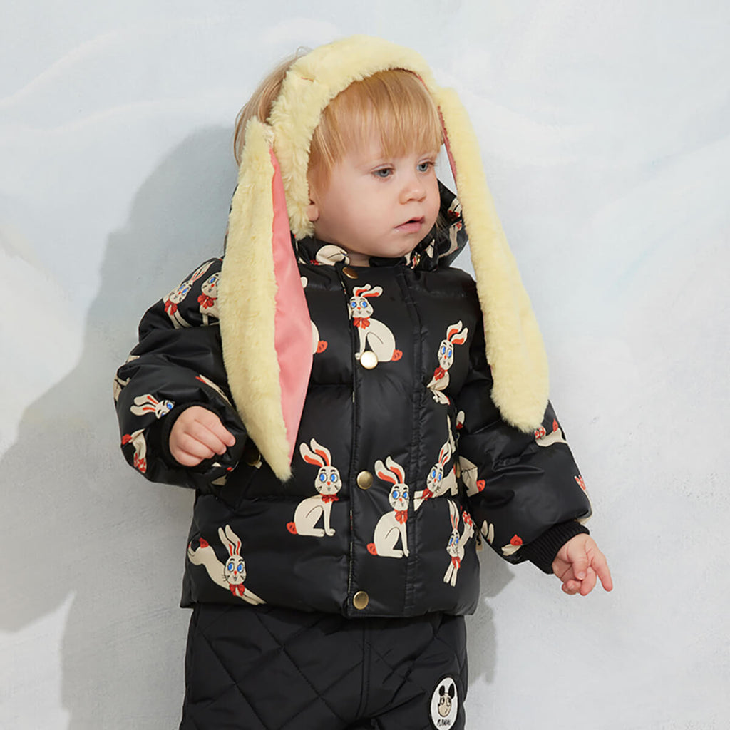 Bandeau oreilles de lapin blanc cassé en nylon recyclé pour enfants, idéal pour les fêtes de fin d'année