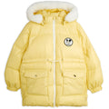 Doudoune épaisse en polyester recyclé avec appliqués patch jaunes et fermeture éclair imperméable pour enfant (hiver)