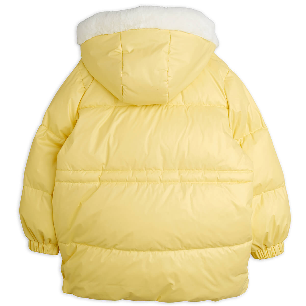 Doudoune épaisse en polyester recyclé avec appliqués patch jaunes et fermeture éclair imperméable pour enfant (hiver)