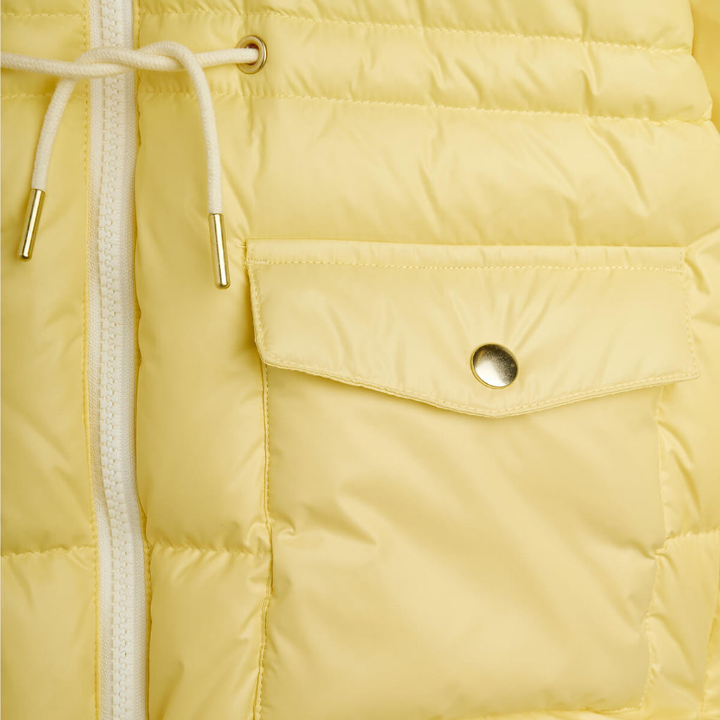 Doudoune épaisse en polyester recyclé avec appliqués patch jaunes et fermeture éclair imperméable pour enfant (hiver)
