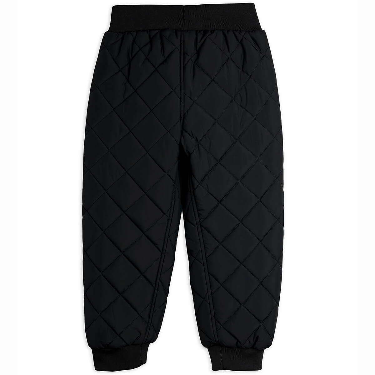 Pantalon matelassé noir en polyester recyclé avec taille élastiquée pour enfants (vêtement d'extérieur)