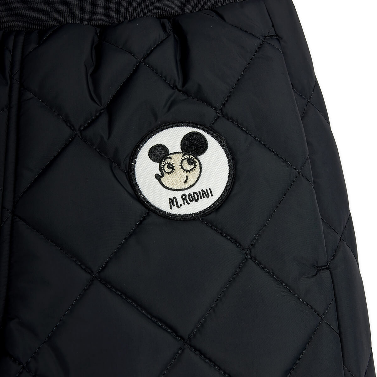 Pantalon matelassé noir en polyester recyclé avec taille élastiquée pour enfants (vêtement d'extérieur)