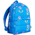 Sac à dos rembourré en polyester recyclé à motif de fleurs de pensée bleue avec fermetures éclair étanches pour l'école des enfants