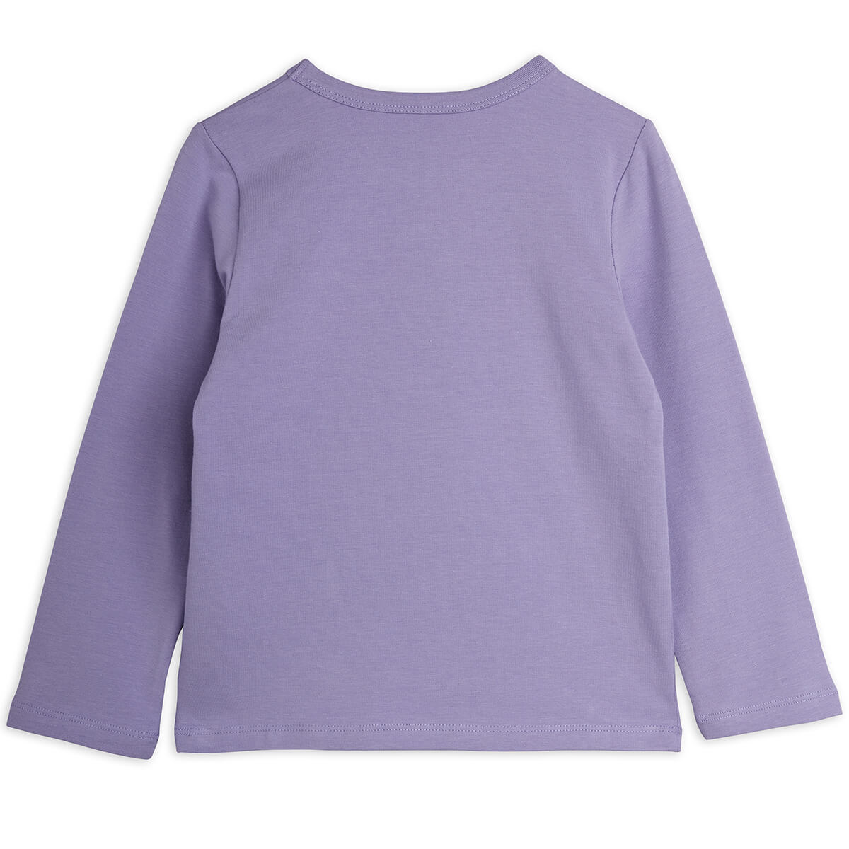 Haut à manches longues en coton biologique avec panneau de fleurs de pensées violettes et encolure texturée pour le style quotidien des enfants