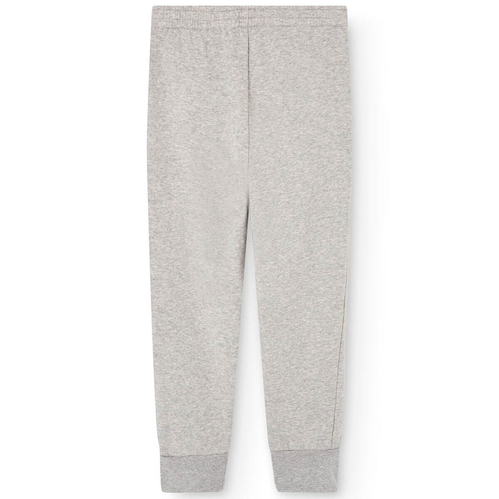 Pantalon de jogging décontracté en coton gris chiné avec taille élastique pour enfants