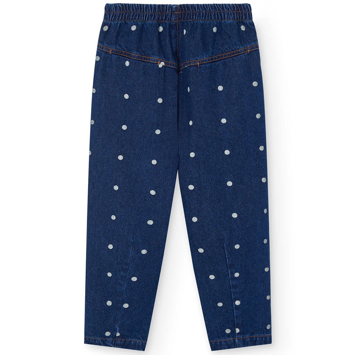 Pantalon fuselé en jean à pois bleus avec taille élastiquée pour enfant