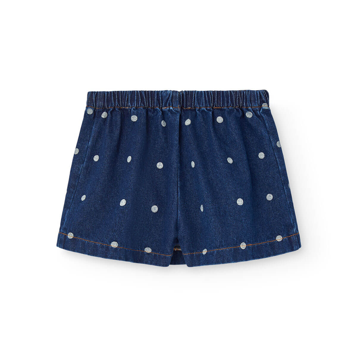 Jupe-short en jean à pois bleus avec short intégré pour enfants