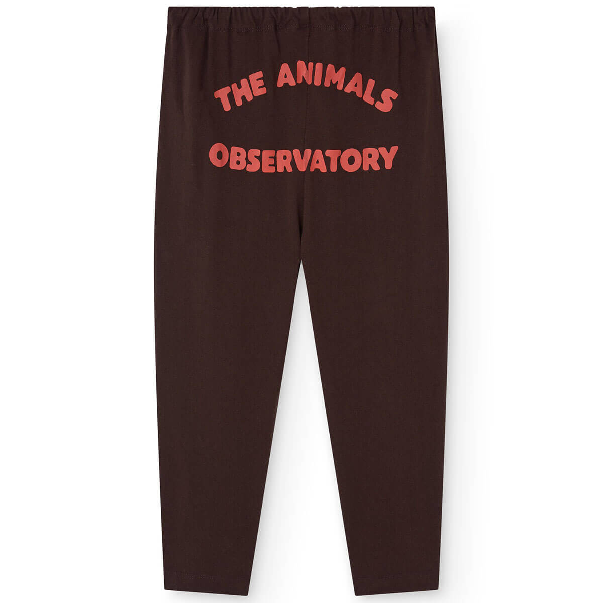 Pantalon de jogging en coton biologique marron foncé avec pli ajustable et cheville à bouton-pression pour enfants